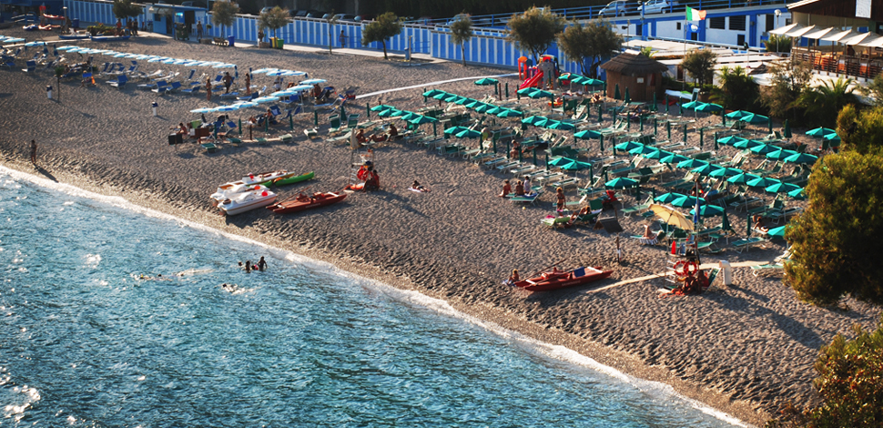 Veduta della spiaggia che ha ottenuto la Bandiera Blu